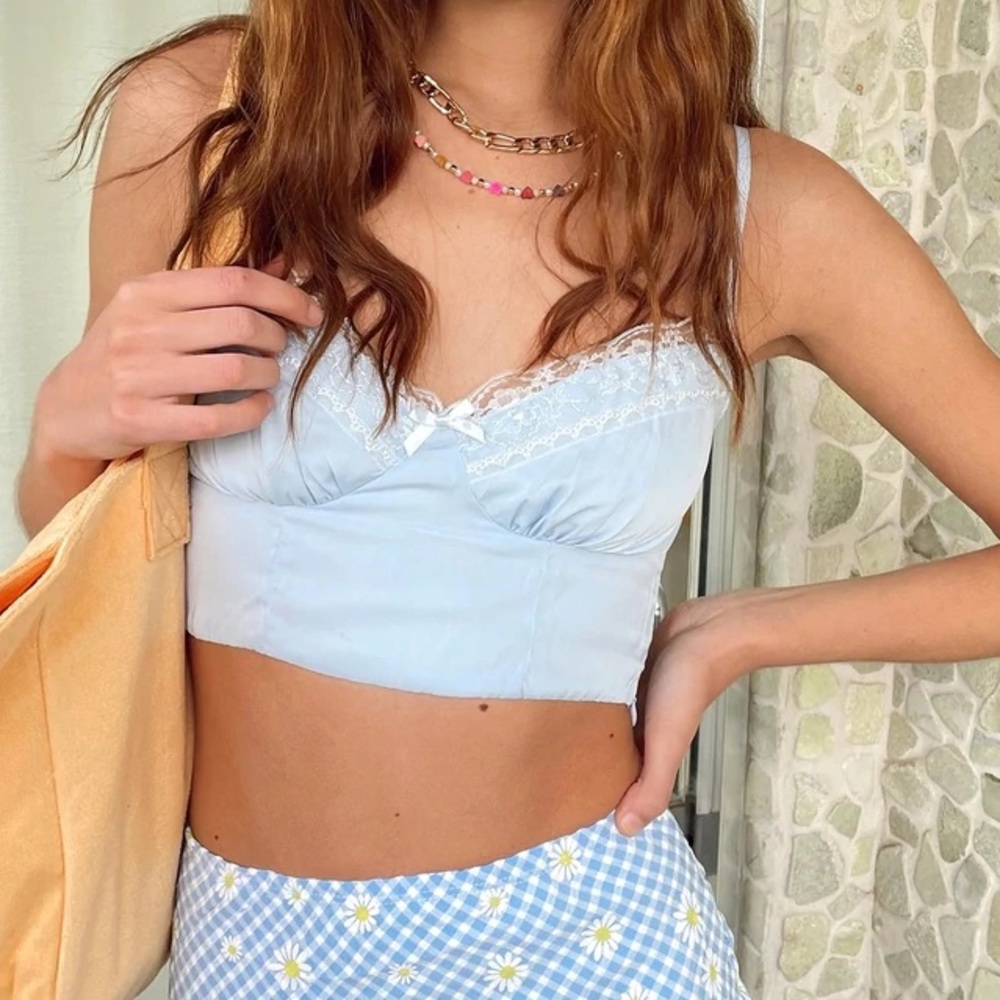 Princess polly blue old school love cami
